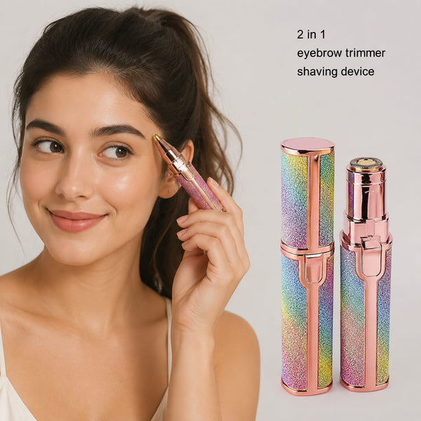 2-in-1 Rechargeable Eyebrow Trimmer for Women | Painless Facial Hair Remover